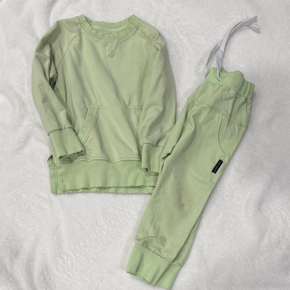 Little Bipsy Light Green Sweatshirt and Jogger Set